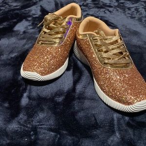 Calico kiki Rose gold glitter shoes size 9